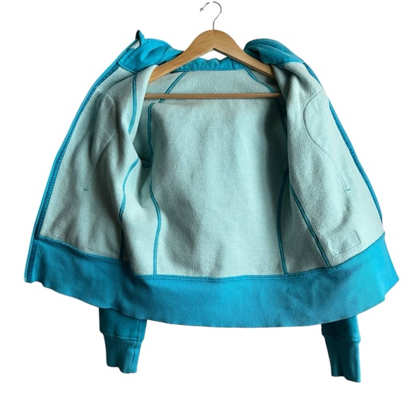Lululemon Scuba Hoodie Full Zip Cotton Fleece Teal Blue Size 6 - Picture 12 of 13